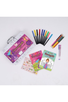 Hercegnők foglalkoztatókönyvecskék - Kiszínezhető bőrönd