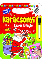 Karácsonyi szuper kifestő - Töltsd ki és Töröld le! (piros)